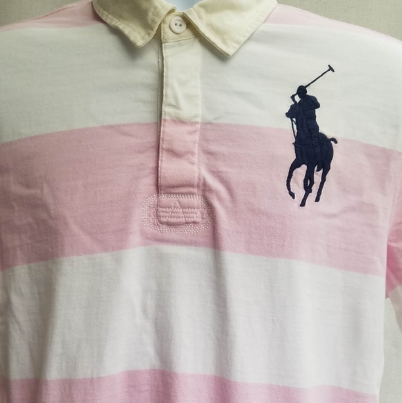 Polo Ralph Lauren | Shirts | Mens Polo Ralph Lauren Pink Stripe Rugby ...